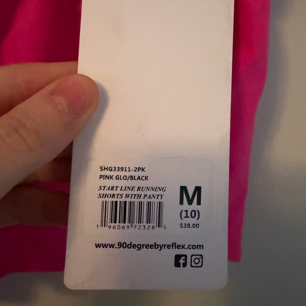 90 Degree Hot Pink Drawstring Athletic Shorts - Picture 4 of 4
